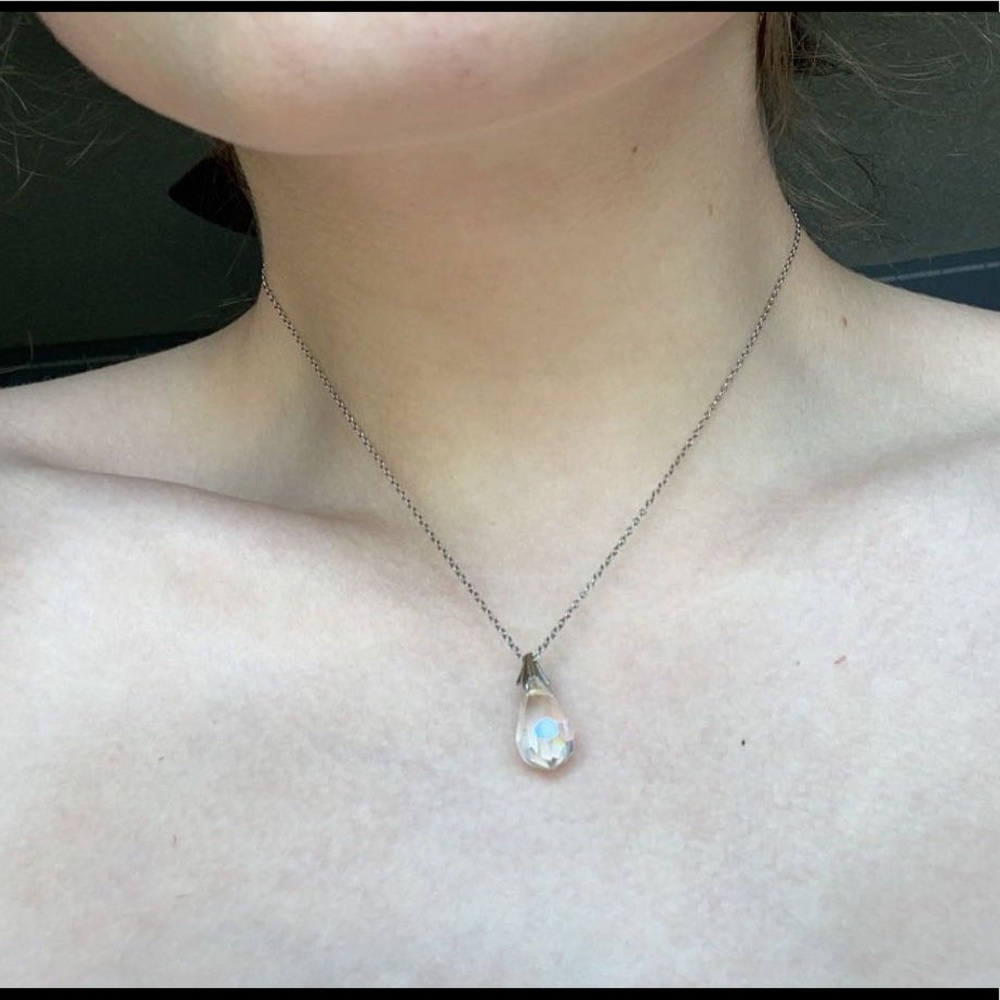 (fake) diamond necklace and earring set